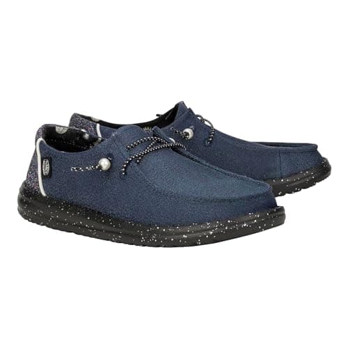 Image of Hey Dude Women's Wendy Celestial Shine Sneaker, Navy, 5