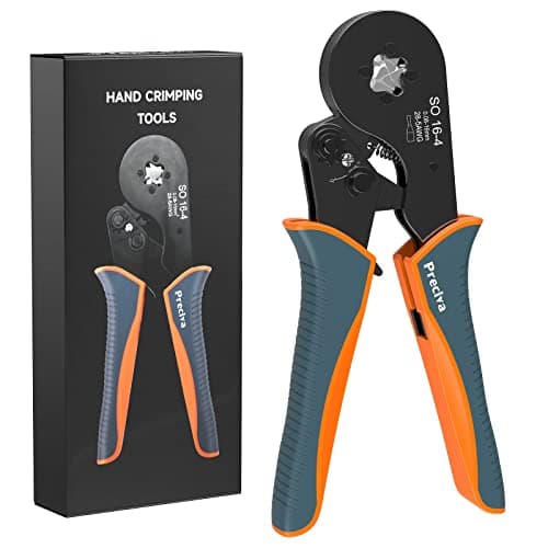 Image of 0.08-16mm² Ferrule Crimping Tool, Preciva AWG 28-5 Crimping Tools with Upgrade Springs, Wire Crimping Tool, Self-Adjsutable Ratchet Crimping Pliers, 16mm Bootlace Ferrule Crimper Tool