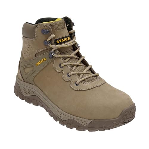 Image of STANLEY Lithgow Men's Nubuck Leather, Heat Resistant, Steel Safety Toe, Steel Midsole Plate Work Boot, Stone UK8