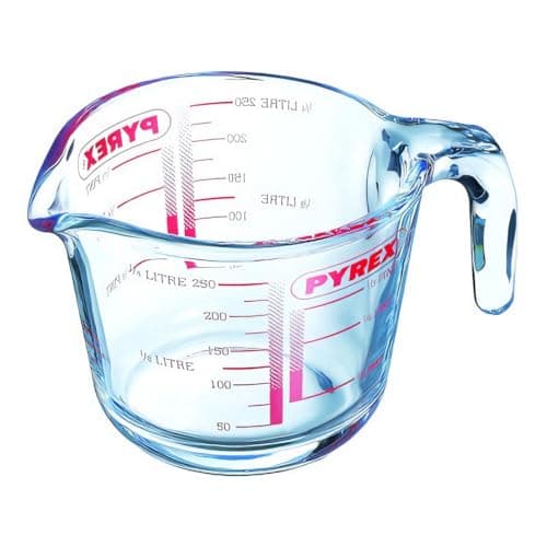 Image of Pyrex Classic Glass Measuring Jug High Heat Resistance 0.25 Litre Transparent (Pack of 2)