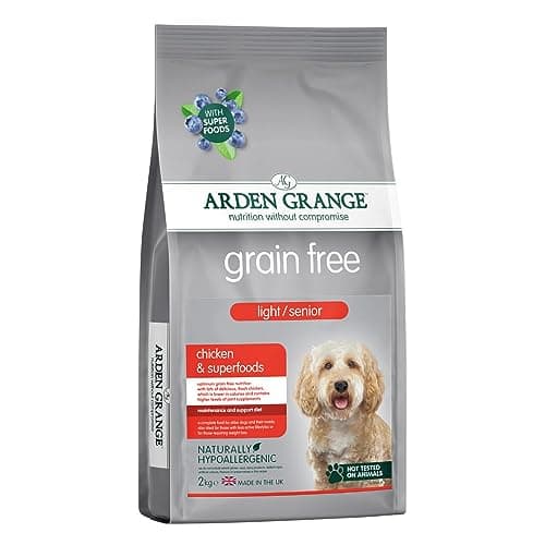 Image of Arden Grange Grain Free Light/Senior Chicken & Superfoods Dry Dog Food 2 kg - 41% Chicken Weight Control Formula with Prebiotics, Joint Support and Natural Antioxidants - Made in England