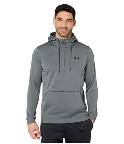 Image of Under Armour Men's Armour Fleece ½ Zip Hoodie, Pitch Gray (012)/Black, Small