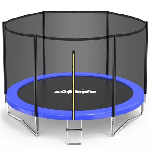 Image of Zupapa 10ft (307cm of Diameter) Heavy Duty Trampoline with Enclosure Net & Non-Slip Ladder for Kids & Adults, Family Outdoor Backyard Fun