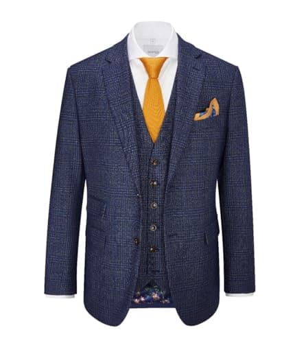 Image of Skopes Woolf Suit Jacket For Men's in Navy Check 54L