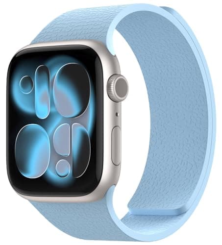 Image of Nereides Compatible with Apple Watch Straps 42mm 41mm 40mm 38mm, Soft Magnetic Silicone Replacement Band for iWatch Series 11 10 9 8 7 6 5 4 SE SE2 SE3 3 2 1 (Blue)