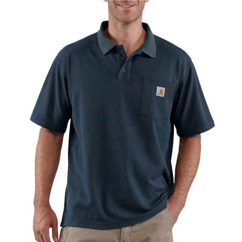 Image of Carhartt Men's Loose Fit Midweight Short-Sleeve Pocket Polo, Navy, Large