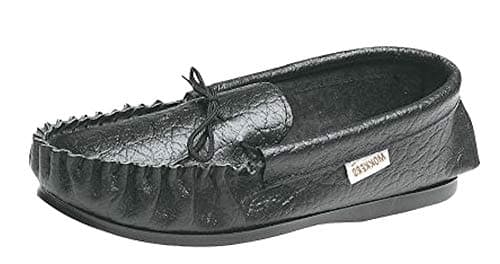 Image of Men's Softie leather Moccasin slippers GORDON Black size 10