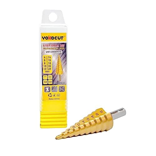 Image of Step Drill Bit HSS Titanium Step Drill Bit For Metal Multiple Hole Drilling Cone Drill Bit Stepped Up Bits For DIY Lovers (4-22MM Step Bit)