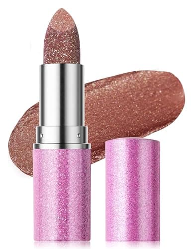 Image of Erinde Glitter Lipstick – Moisture & Metallic Shine, Shimmery Pearl Glossy Lip Colour, Hydrating Creamy Long Lasting & Waterproof Sparkly Lipstick for Party & Daily Makeup, #06