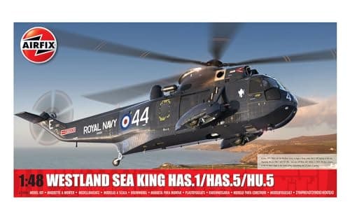 Image of Airfix - Model Set - A11006 Westland Sea King HAS.1/HAS.2/HAS.5/HU.5 Model Building Kit - Plastic Model Helicopter Kits for Adults & Children 8+, Set Includes Sprues & Decals - 1:48 Scale Model