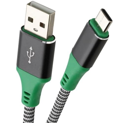 Image of kenable USB C Charging Cable for XBOX Series S/X Wireless Controller Braided Lead 2m Green Black