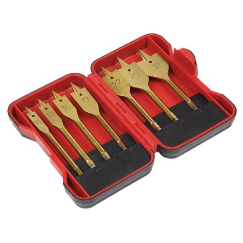 Image of Sealey Titanium Coated Flat Wood Drill Bit Set 7pc - AK3707FW