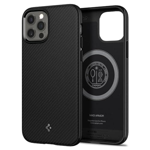Image of Spigen Mag Armor MagFit Case Compatible with iPhone 12 Pro / 12 - Matte Black