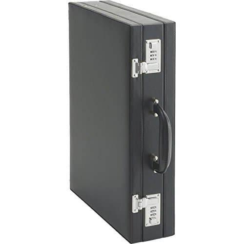 Image of Alassio - 92300 PONTE - attache case briefcase with expandable fold, imitation leather, black
