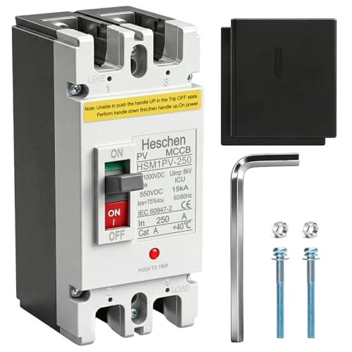 Image of Heschen DC Molded Case Circuit Breaker MCCB, 2 Poles, DC550V, Photovoltaic Circuit Breaker, for Solar PV System Solar Panels Grid System (HSM1PV-250 250A)