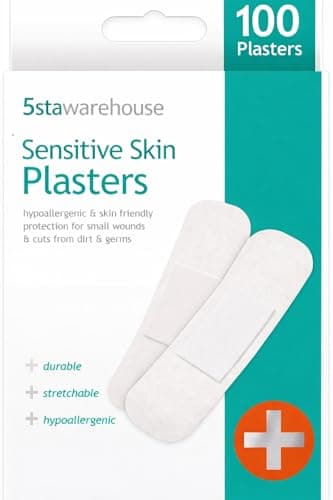 Image of Hypoallergenic Sensitive Skin Plasters - Pack of 100 Assorted Sizes