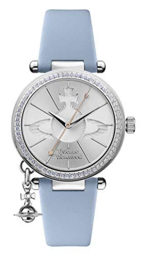 Image of Vivienne Westwood Orb Pastelle Ladies Quartz Watch with Silver Dial & Blue Leather Strap VV006BLBL