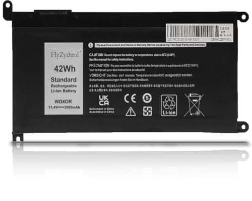 Image of FlyZythrol WDX0R WDXOR battery Compatible With Dell Inspiron 13 15 5000 7000 5567 5578 5570 5568 5579 5565 7569 7573 13 7378 5378 5379 5368 7375 5767 Latitude 3180 3189 3480 3379 3390 FC92N 42Wh