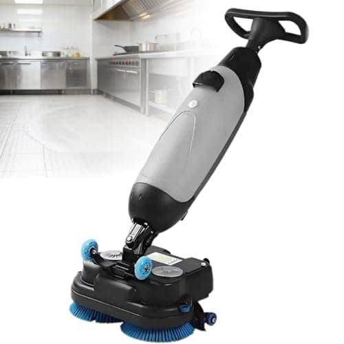 Image of Commercial Floor Scrubber, Lightweight Electric Floor Cleaner with 17" Cleaning Width, 360° Rotating Head for Tile, Hardwood, and Marble Cleaning