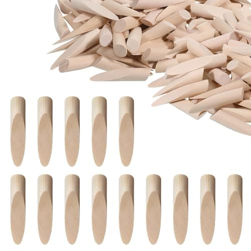 Image of 100pcs Solid Wood Pocket Hole Plugs, 4.7cm Solid Wooden Dowels, Pocket Hole Jig Wood Dowels, Dowel Jig Doweling Jigs Pocket Hole Screws for Inclined and Vertical Holes Plug Holes