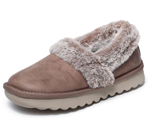 Image of Skechers Women's Cozy UP Slipper, Taupe, 7 UK