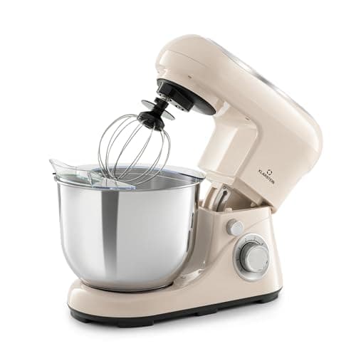 Image of Klarstein Stand Mixer, 5L Food Mixer for Baking with Bowl, 1300W Cake Mixer w/Beater, Dough Hook, Whisk & Mixing Bowl, 6 Speed Planetary Rotation Kitchen Maker, Electric Mixer for Baking Bread Pastry