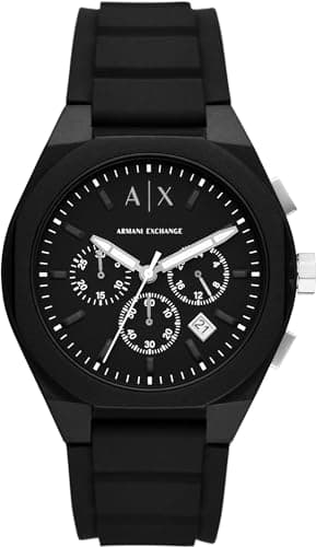 Image of Armani Exchange Watch For Men, Chronograph Movement and 44mm Case Size with Stainless steel, Leather or Silicone strap