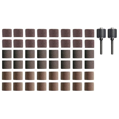 Image of Dremel Sanding Band Kit, 48-Piece Set 12.8mm Sanding Bands with 3 Grits and 2 Mandrels for Rotary and Multi-Tools for Shaping, Smoothing & Finishing