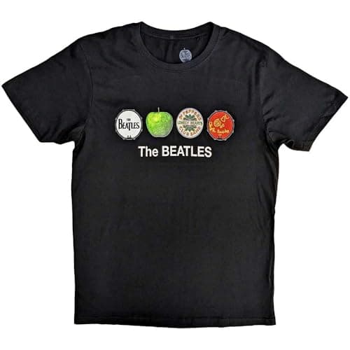 Image of The Beatles Apple & Drums Official Tee T-Shirt Mens Unisex (XX-Large) Black