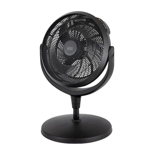 Image of BLACK+DECKER BXFP51001GB High Velocity Pedestal Desk Fan with 3 Adjustable Heights, 7.5 Hours Timer and Remote Control Operation - Black