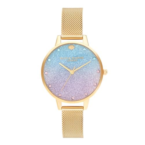 Image of Olivia Burton Analogue Quartz Watch for Women Under The SEA Collection with Gold Colored Stainless Steel Mesh Bracelet - OB16US48