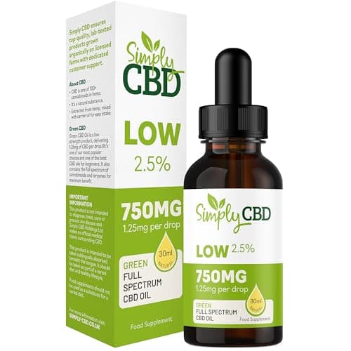 Image of Simply CBD Oil Green Drops - 2.5% Strength - Natural Flavour - 30ml