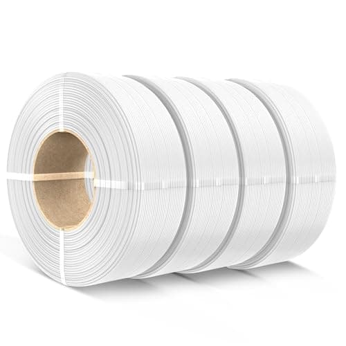 Image of SUNLU PLA Refill Filament 1.75mm, Refill PLA 3D Printer Filament Suitable for Bambu Lab Filament and SUNLU Reusable spools, Dimensional Accuracy +/- 0.02 mm, 1kg per Spool, 4 Pcs, 4 White