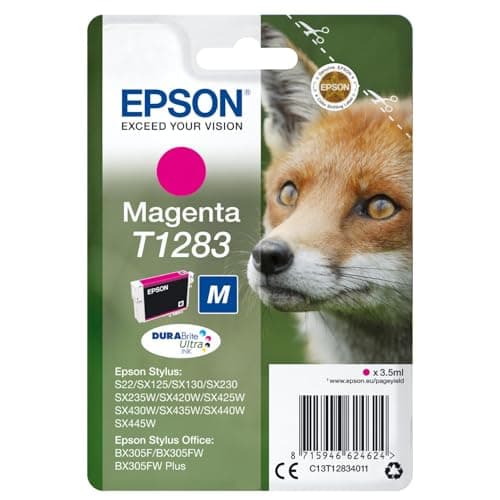 Image of Epson T1283 Inkjet Cartridge DURABrite Fox Capacity 3.5ml Magenta Ref C13T12834011