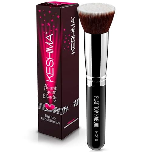 Image of Flat Top Kabuki Brush By Keshima - Premium Foundation Brush, Buffing Brush, Blending Brush, Face Brush