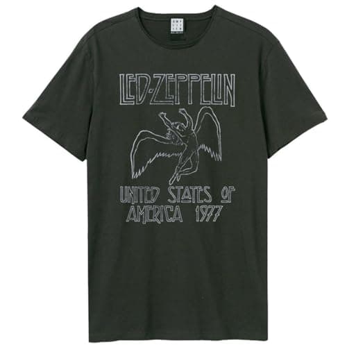Image of Amplified Led Zeppelin USA Tour 1977 Graphic T-Shirt Charcoal L