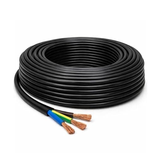 Image of LampStation 3183P 3-Core Round Flexible Pond Cable - Black 0.75mm BASEC Approved Weather Resistant Electrical Wire for Outdoor Garden Lighting and Pumps - 300/500V - 6 Amp - 5 Metres