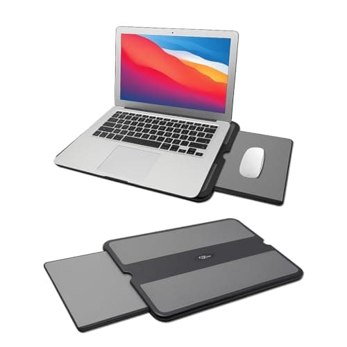 Image of MAX SMART Portable Laptop Lap Pad, Laptop Desk with Retractable Mouse Tray, Anti-Slip Heat Shield Notebook Computer Stand Table, Working Station for Home, Office, Recliner, Business and Travel