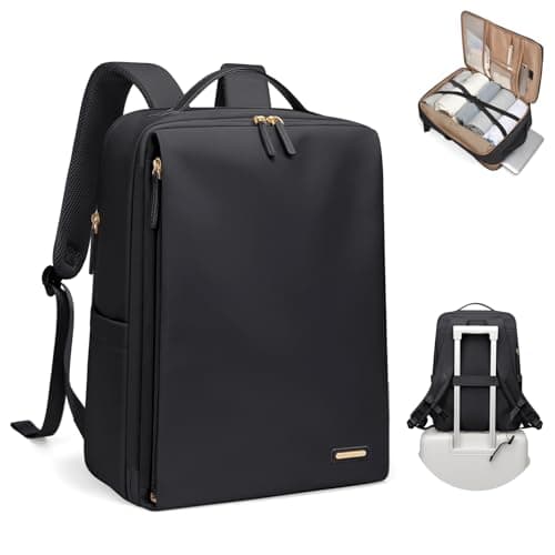 Image of GOLF SUPAGS Stylish Laptop Backpack for Women Airline Approved Perfect for Work College and Travel Multi-Functional Casual Daypack Fits 17.3 Inch Notebook (Black)