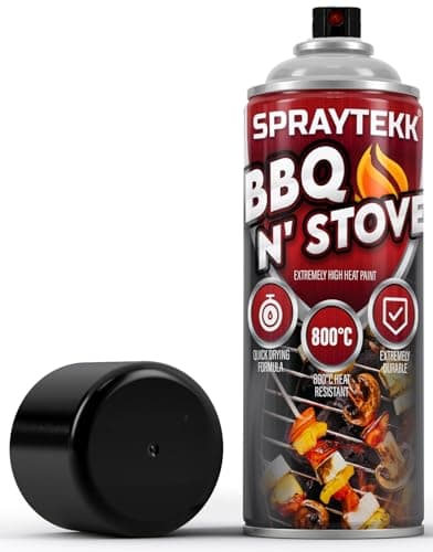 Image of SPRAYTEKK Heat Resistant Spray Paint - 400ml | Matte Black Finish | Up to 800°C | Ideal for BBQs, Stoves, Firepits, Ovens, Automotive Engines & More | Indoor & Outdoor Use (1)
