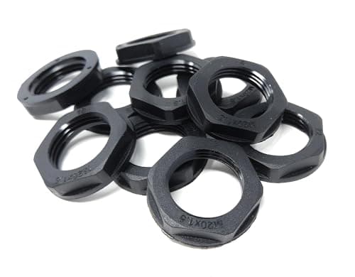 Image of M12 12mm Nylon Locknut (Polyamide), Pack of 10 – Durable, Lightweight Fastening Solution (Black)