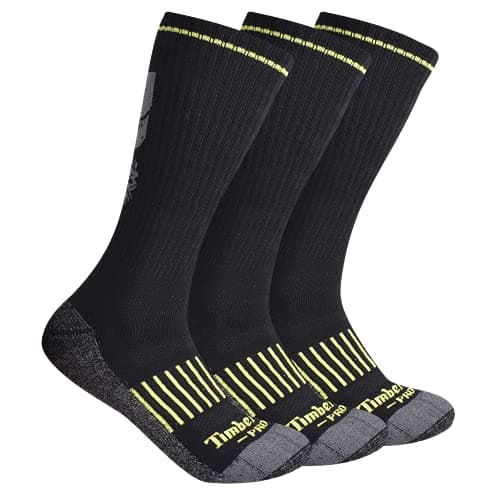 Image of Timberland PRO Men's 3-Pack Crew Socks, Black (3 Pack), X-Large