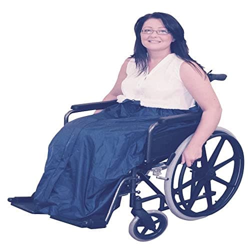 Image of Aidapt Fleece Lined Wheelchair Cosy 100% Waterproof Mobility Wrap,Rainproof,Shower,Warm,Snug Fit,Polar Fleece,Foot and Lower Body Protection,Coverall,Elderly,Leg Muff,Universal Fit,Unisex,Navy,Washable