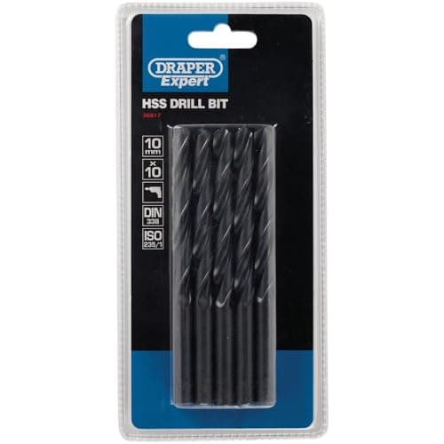 Image of Draper 38817 H29MC Expert HSS Drill Bit, 10.0mm Ø, Pack of 10 , Blue