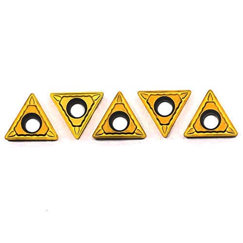 Image of OSCARBIDE Carbide Inserts TCMT110204 (TCMT21.51) TAiN Coated Carbide Turning Inserts TCMT Insert for Lathe Turning Tool Holder Boring Bar, 5 Pieces