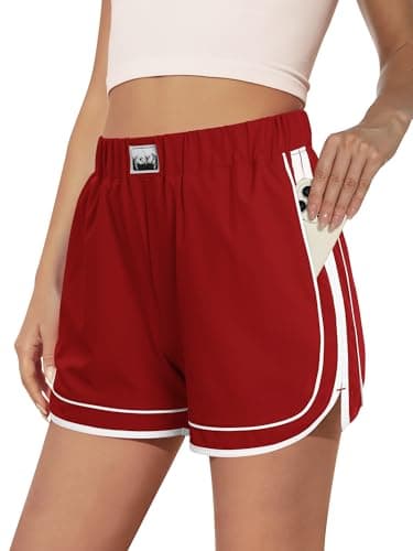 Image of Magritta Women’s Running Shorts Summer Quick Dry Gym Workout Sports Training Walking Shorts Jogging Pants with Pocket Red X-Large, 18-20