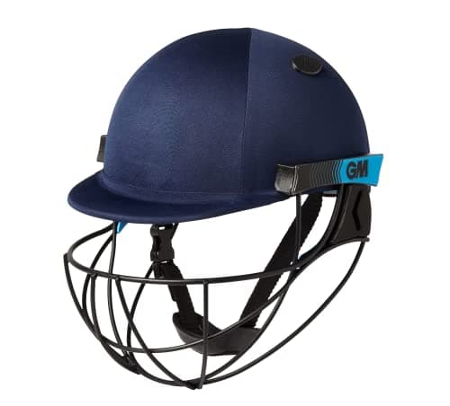 Image of Gunn & Moore GM | Cricket Helmet | Neon GEO | BSI Approved Batting Fielding Head Protection - Adult & Junior Size Ball | Ultra-Strong Geodesic Grille | Navy | Medium 560-590 mm