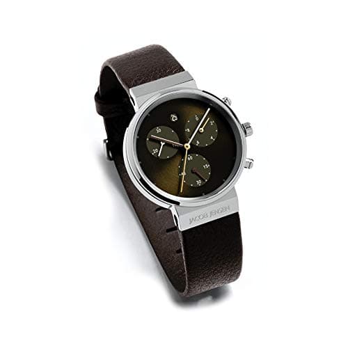Image of Jacob Jensen Women's Quartz Watch Analogue Display and Leather Strap Lady Chronograph 614