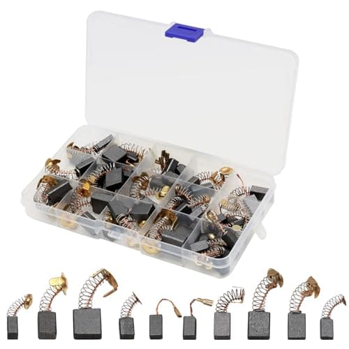Image of Scettar 50 Pcs 10 Sizes Motor Carbon Brushes, Carbon Brush Holder Repair Kit for Angle Grinders, Circular Saw, Power Tools, Electric Hammer Drill