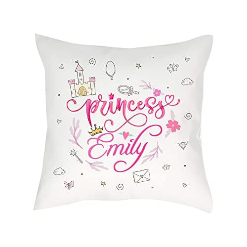 Image of Getagift Princess Gift for Girls and Women, Princess Personalised Gift For Lady, Female, Birthday Sofa decor Home Décor, Satin Throw Pillow/Cushion. (Satin Cushion Cover With Insert)